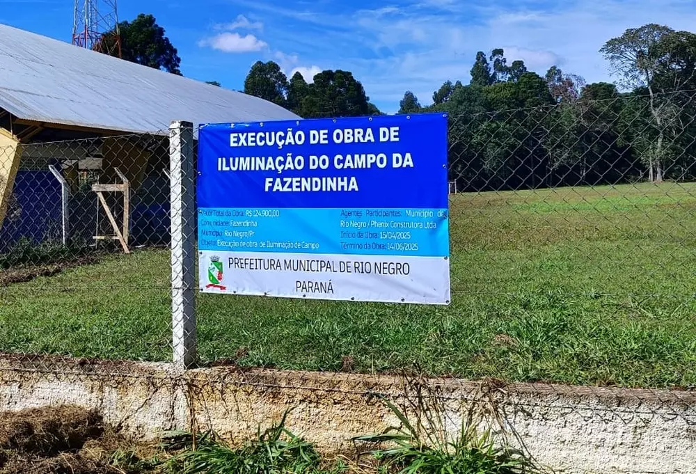 Rio Negro inicia obra de iluminação do campo da Fazendinha
